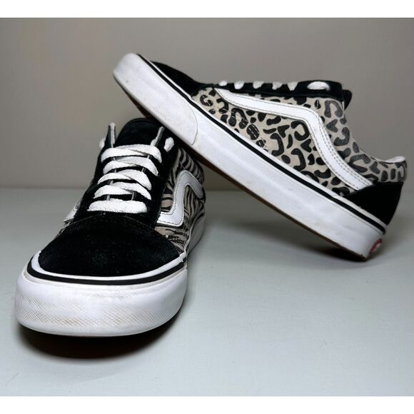 Vans Shoes - VANS‎ Old Skool Safari Multi, Leopard Zebra, Black and White, Women's 6